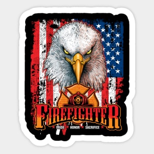 Firefighter Eagle Flag Sticker